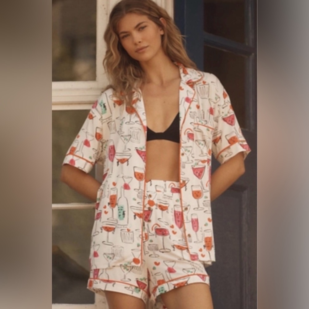 Lyrebird short sleeve pajama top